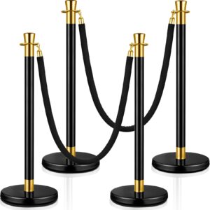 Barrier - Stanchions-black-and-gold